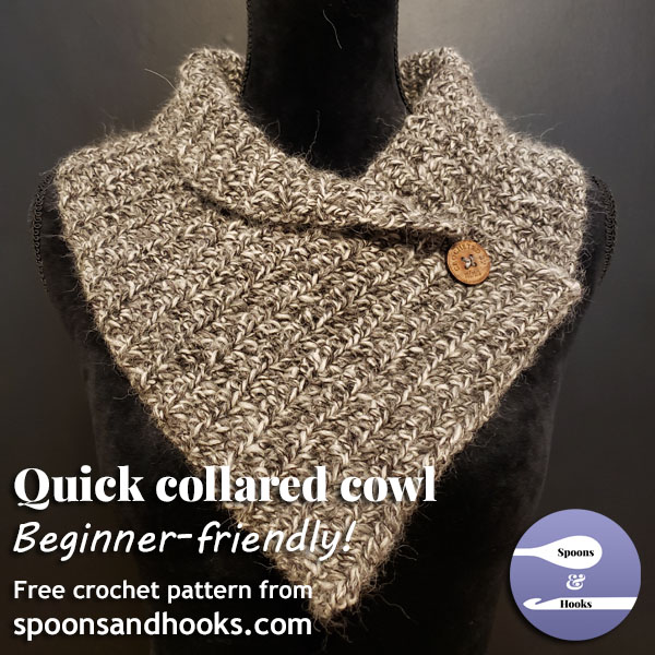 Free crochet pattern: Quick collared cowl - beginner friendly!